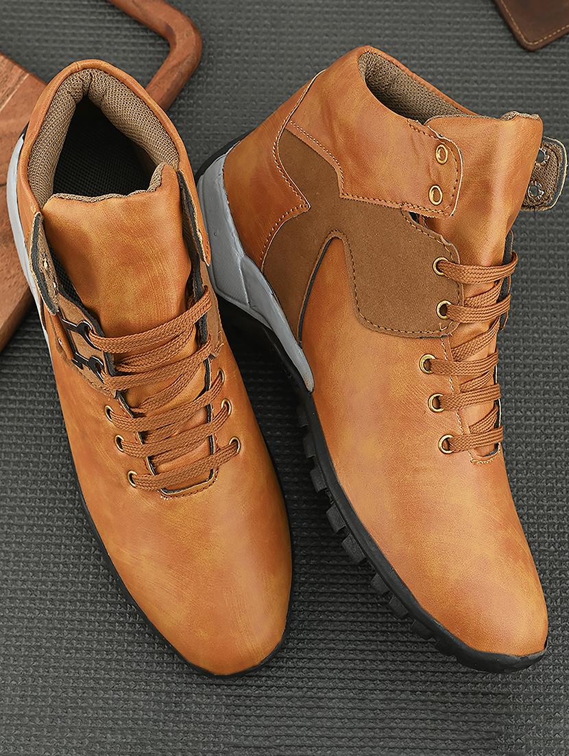 men tan lace up boots - 21535699 - Zoom Image - 0