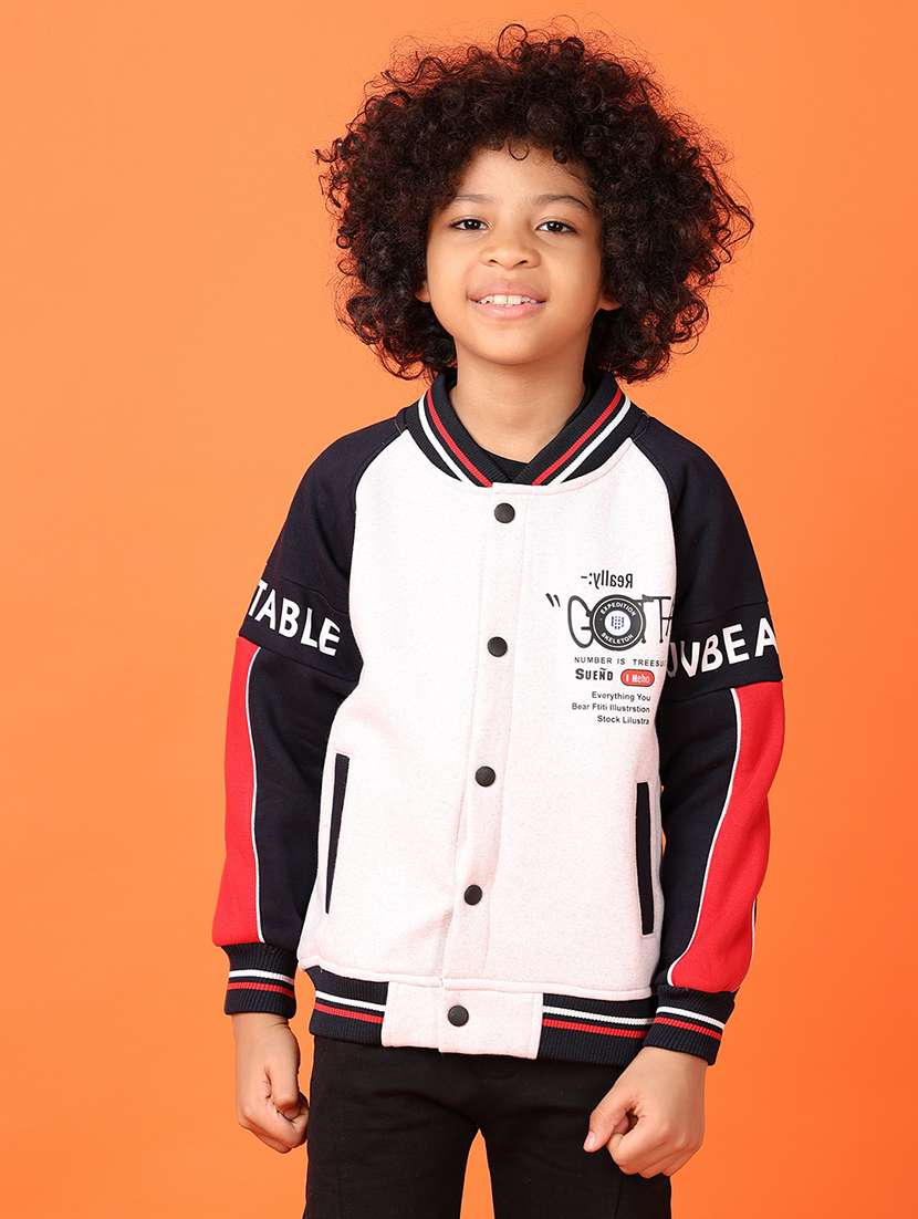 boys color block long sleeve bomber jacket