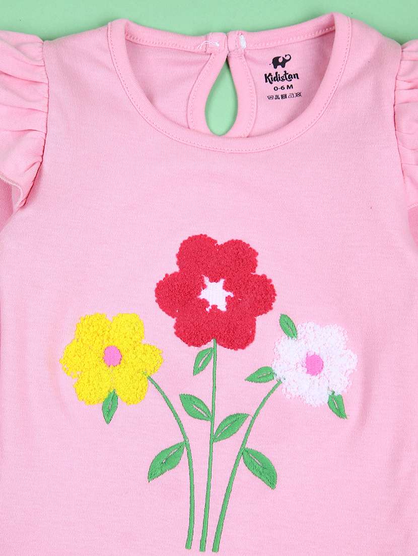 girls pink floral printed long sleeve tee - 21535751 -  Standard Image - 2