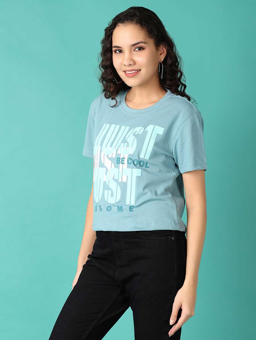 women typography short sleeve t-shirt - 21535801 - Standard Image - 2
