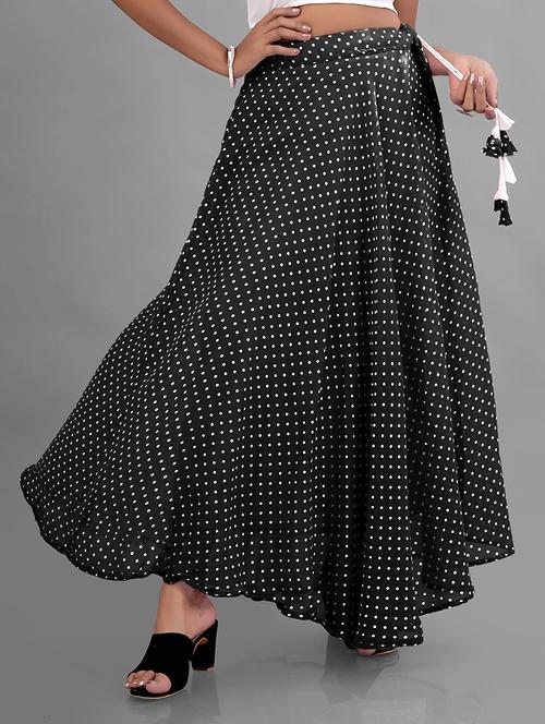 women polka dots printed flared skirt - 21536045 - Standard Image - 0