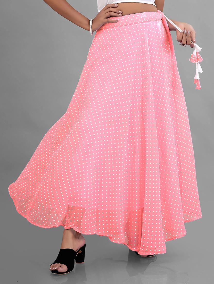 women high-rise polka dot printed flared skirt - 21536050 - Zoom Image - 0