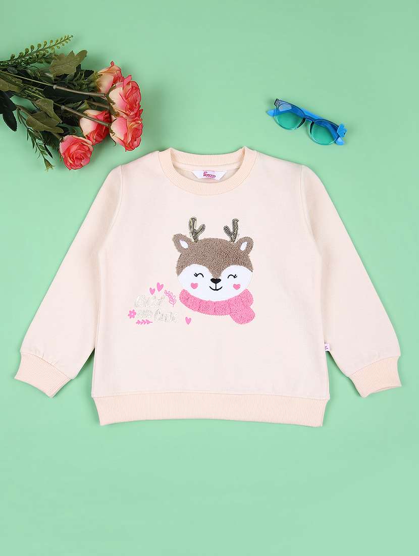 girls long sleeve front print sweatshirt