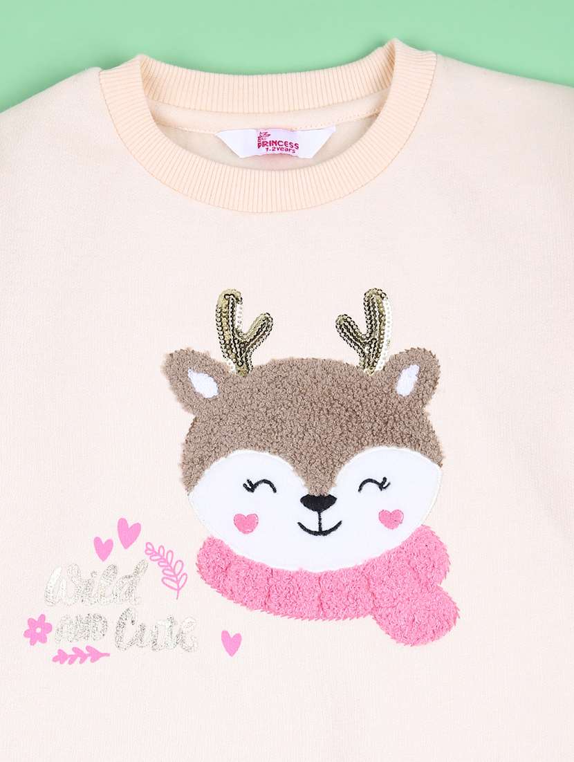 girls long sleeve front print sweatshirt - 21536293 -  Standard Image - 2