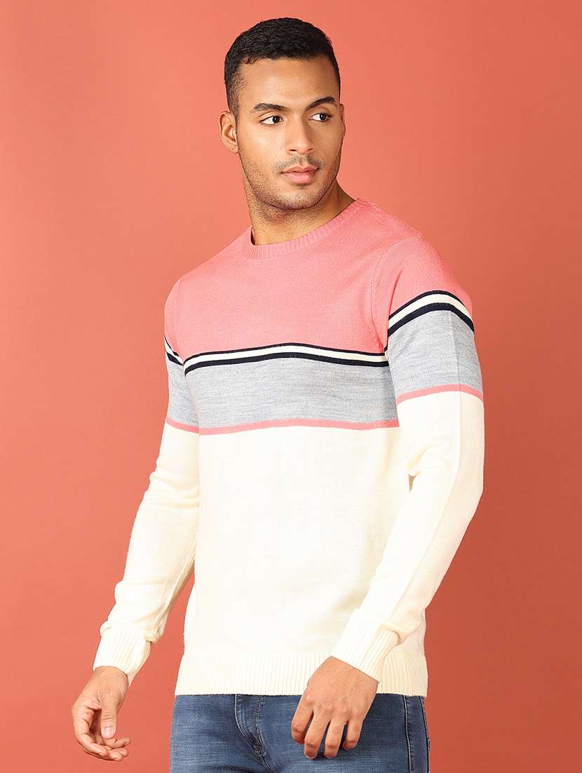 men long sleeves color block pullover - 21536315 -  Standard Image - 2