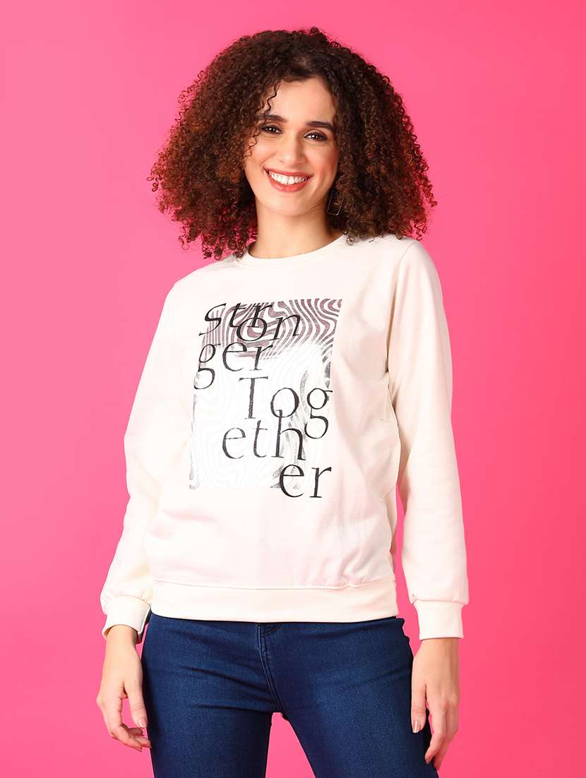 women front print long sleeve sweatshirt - 21536347 -  Standard Image - 2