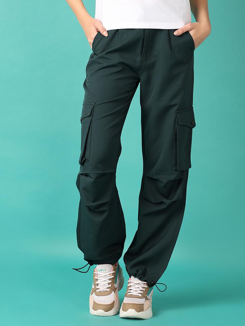 women solid mid rise cargo - 21536349 - Standard Image - 2