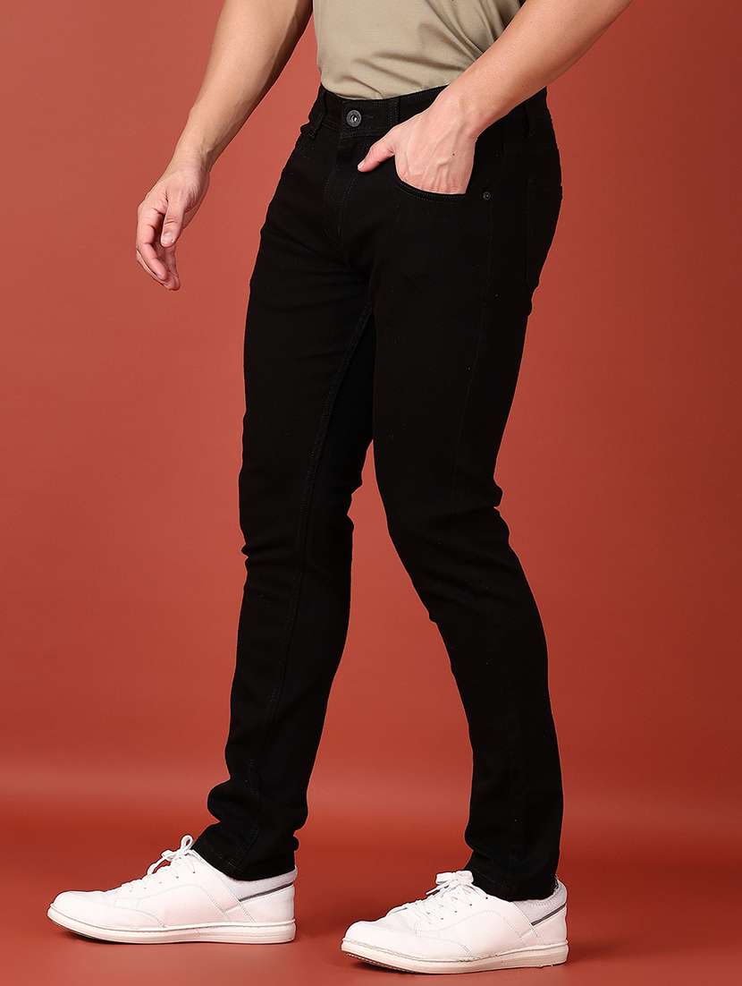 men solid mid rise denim jeans - 21536398 - Standard Image - 2