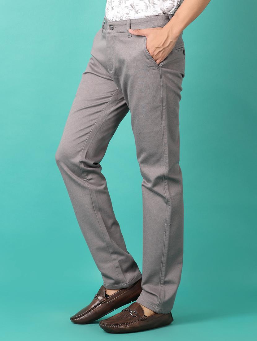 men mid rise solid flat front casual trouser - 21536442 - Standard Image - 2