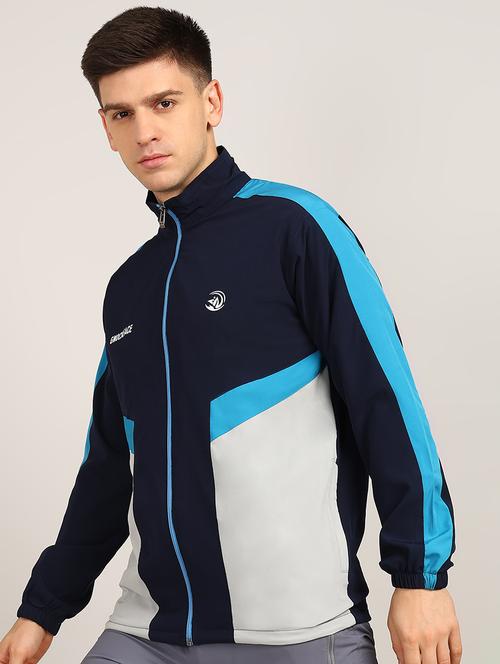 men long sleeved color block casual jacket - 21536566 - Standard Image - 0