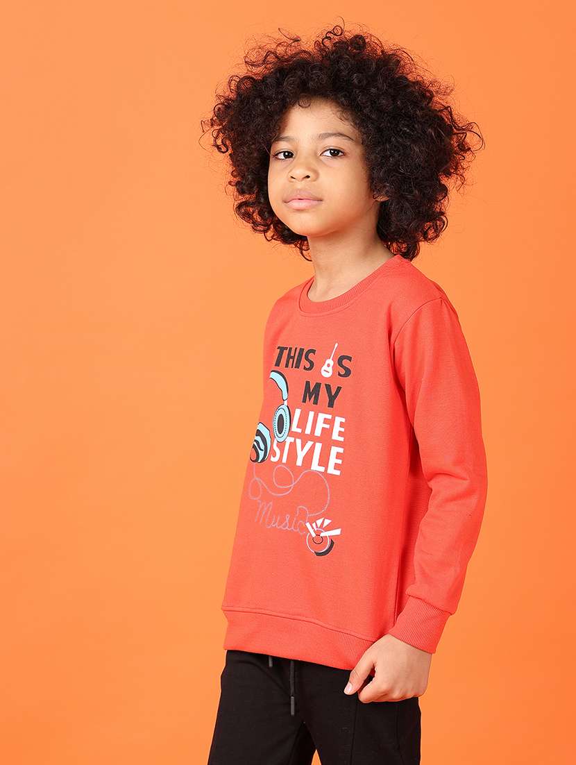 boys front print long sleeve sweatshirt - 21536576 -  Standard Image - 2
