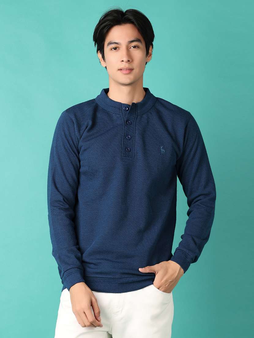 men long sleeves solid pullover