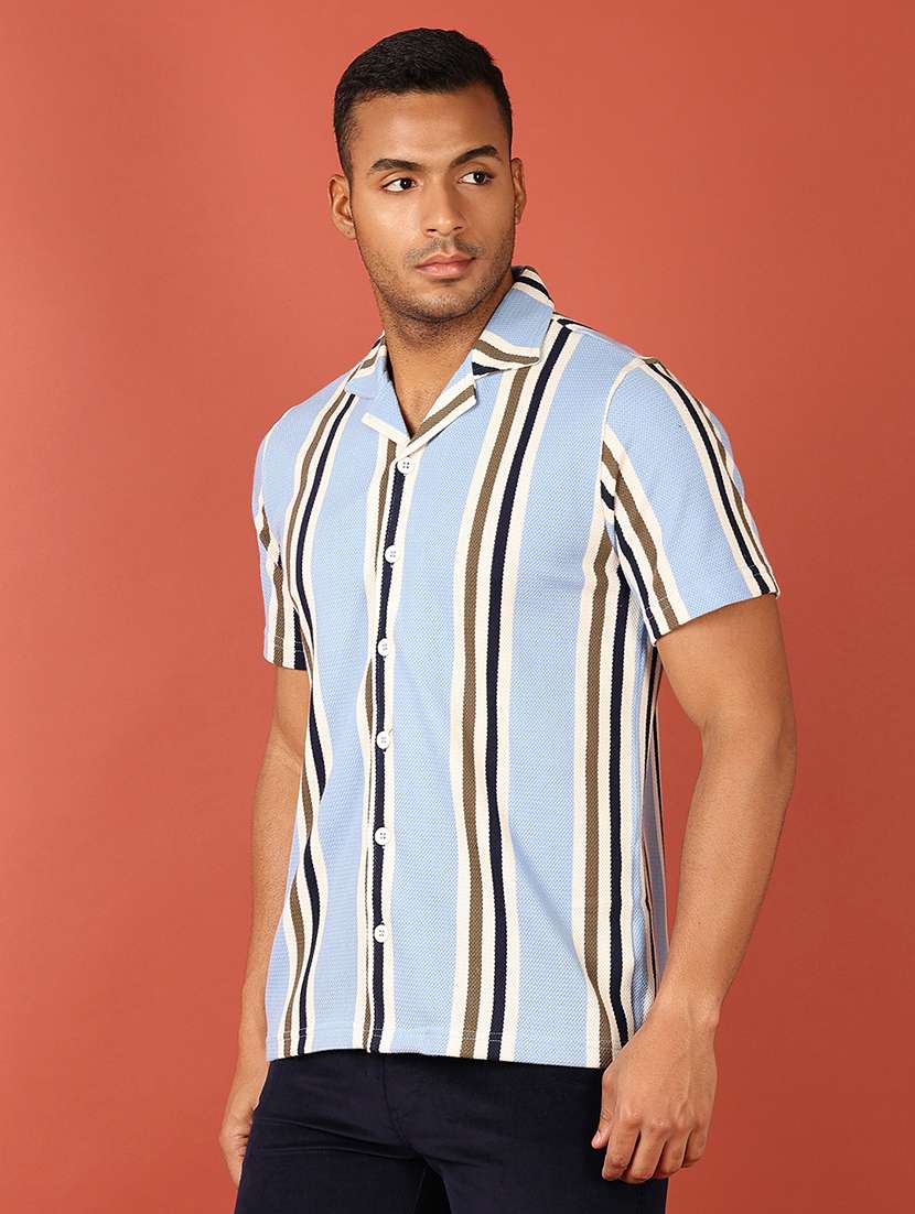 men striped short sleeve casual shirt - 21536589 -  Standard Image - 2