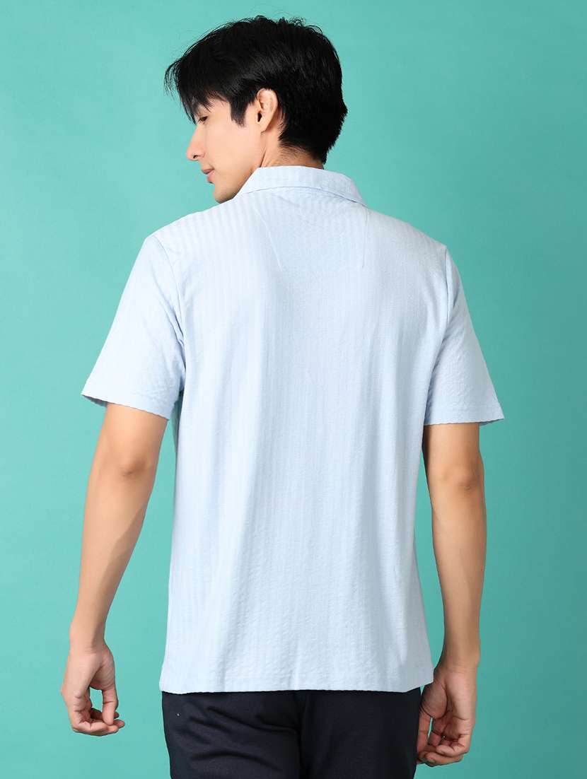 men regular fit textured short sleeve casual t-shirt - 21536590 -  Standard Image - 2