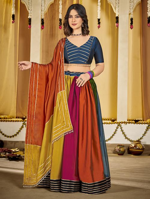 women multi colored flared lehenga - 21536714 - Standard Image - 0