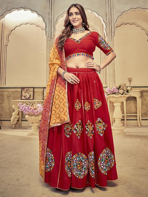 women maroon flared lehenga - 21536718 - Standard Image - 0