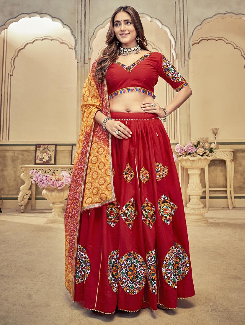 women maroon flared lehenga - 21536718 - Zoom Image - 0