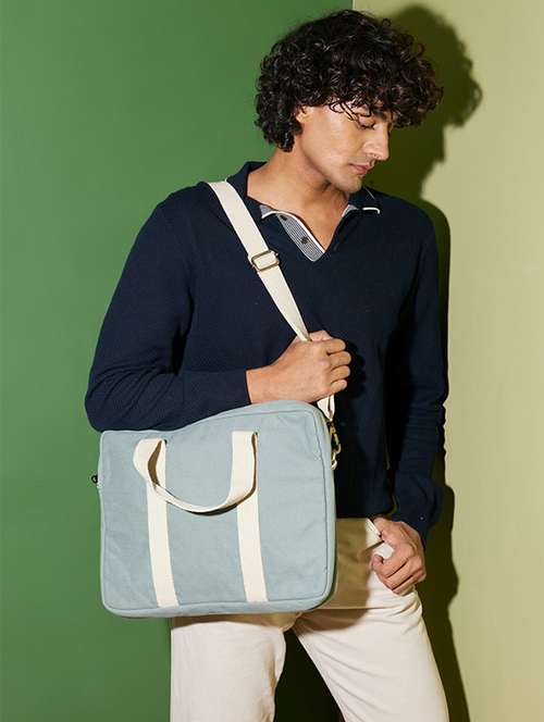 green solid cotton laptop bag - 21536743 -  Standard Image - 0