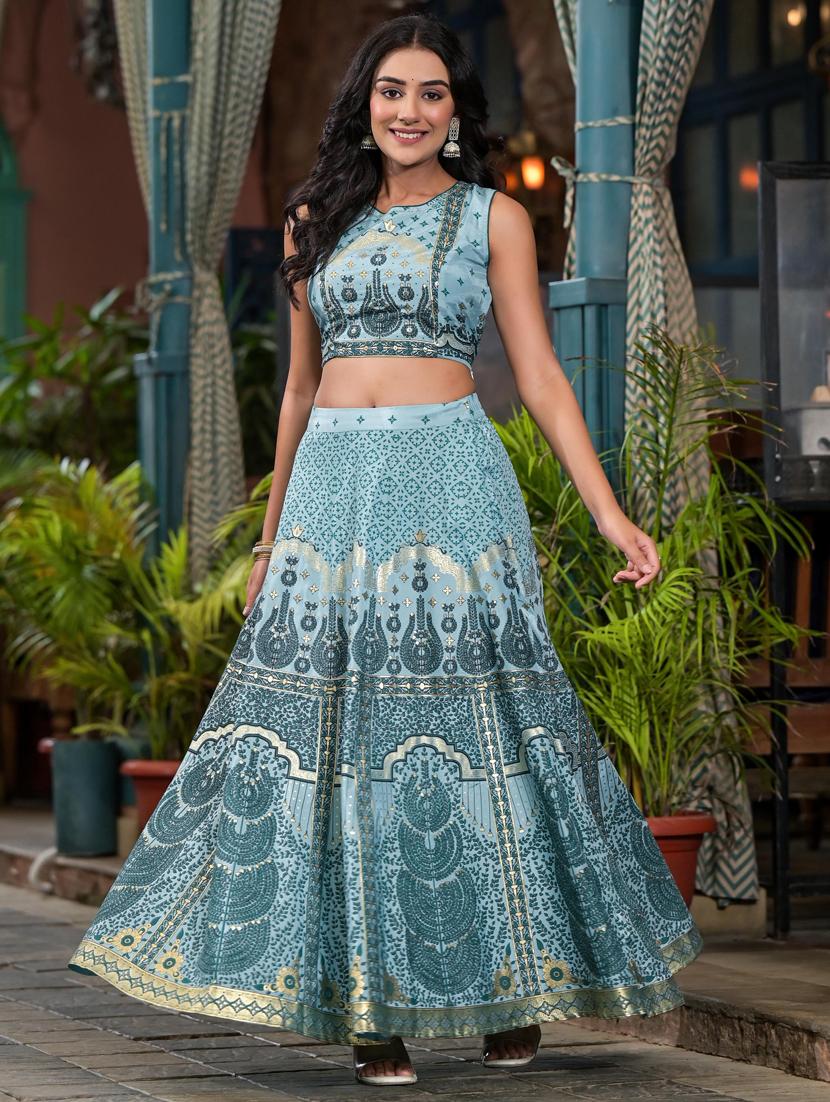 women printed flared lehenga choli with dupatta - 21536748 - Standard Image - 2