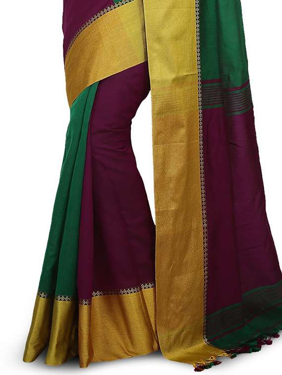 women color block southern silk saree - 21536833 -  Standard Image - 2