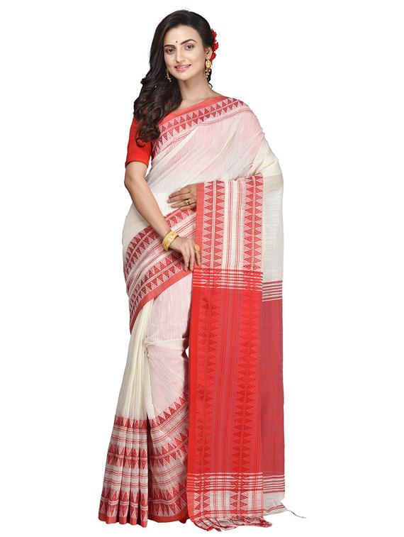 women solid handloom saree - 21536865 - Zoom Image - 0