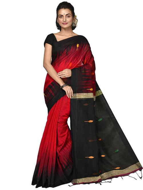 women red woven handloom saree - 21536892 - Standard Image - 0