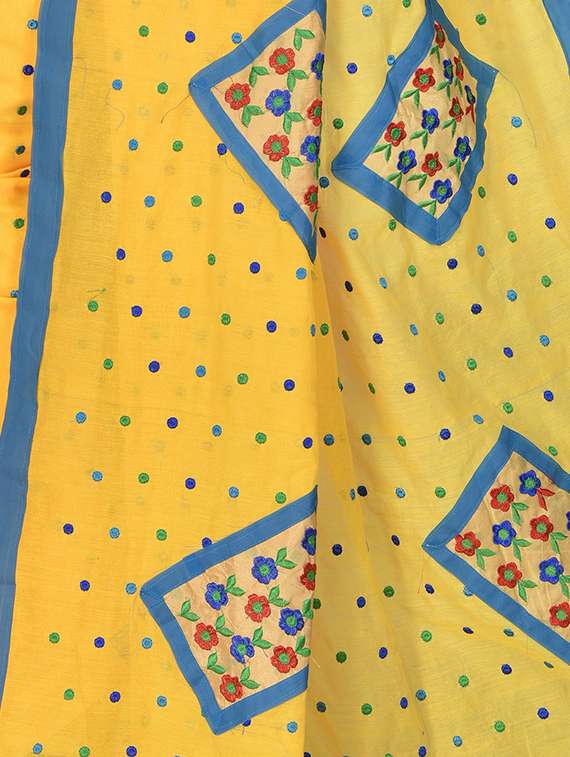 women solid with work embroidered saree - 21536918 - Standard Image - 2