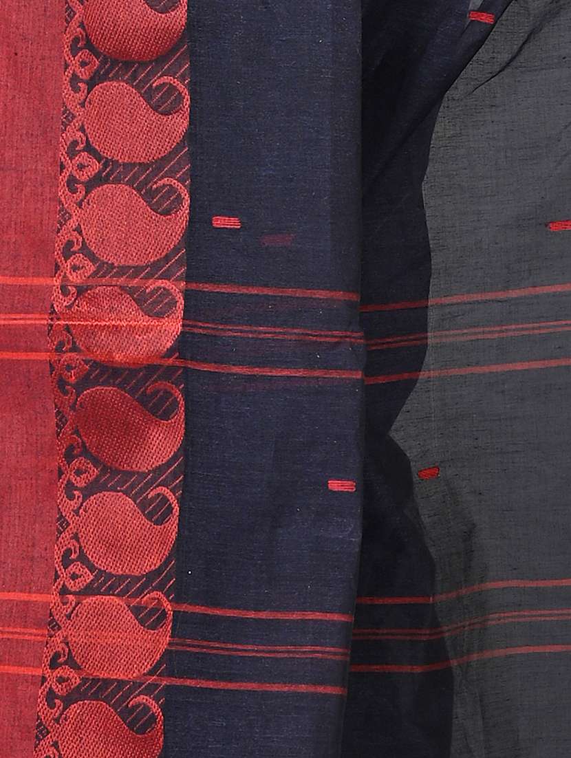 women navy blue tant saree - 21537039 -  Standard Image - 2