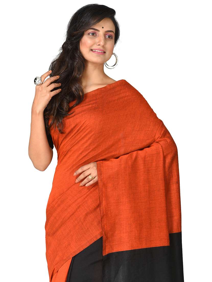 women solid handloom saree - 21537087 -  Standard Image - 2