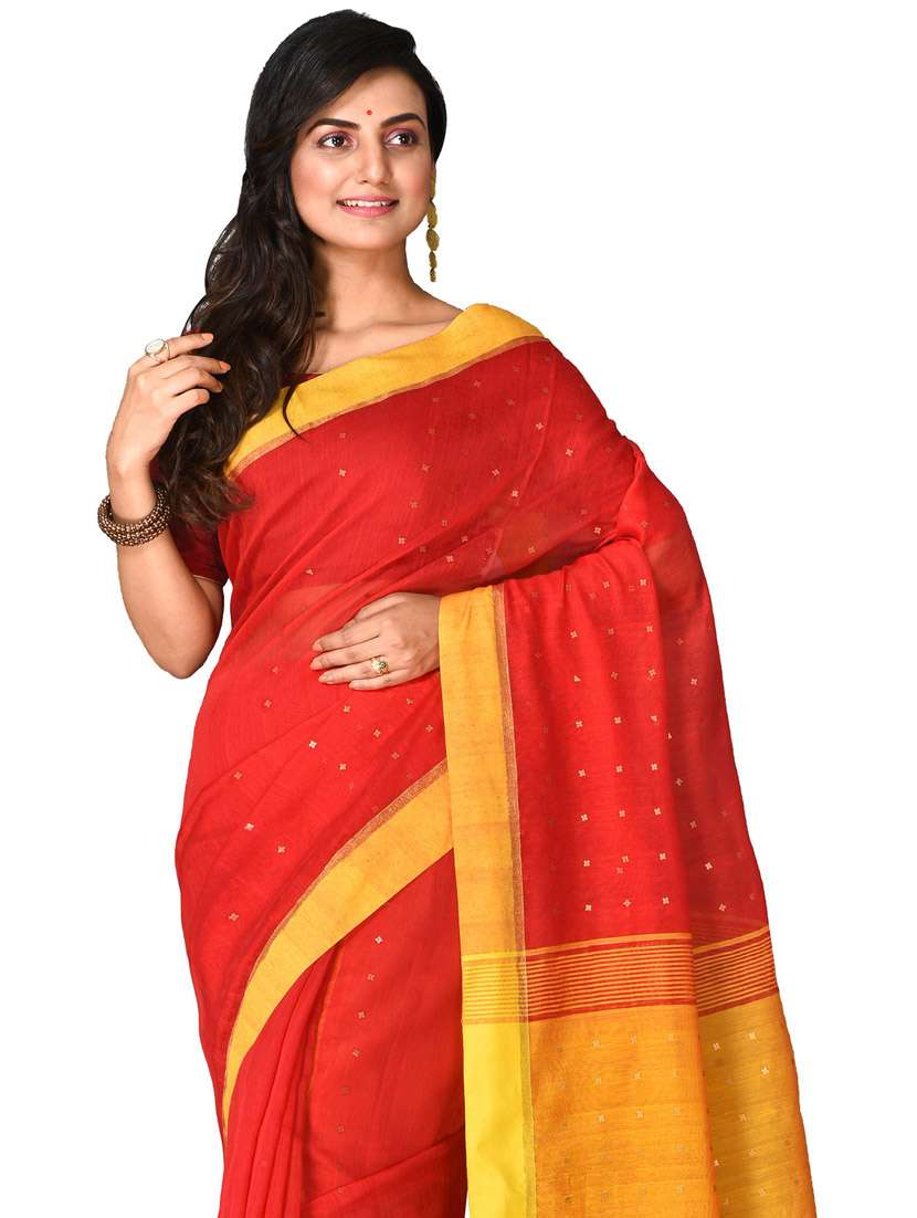 women red handloom saree - 21537094 -  Standard Image - 2