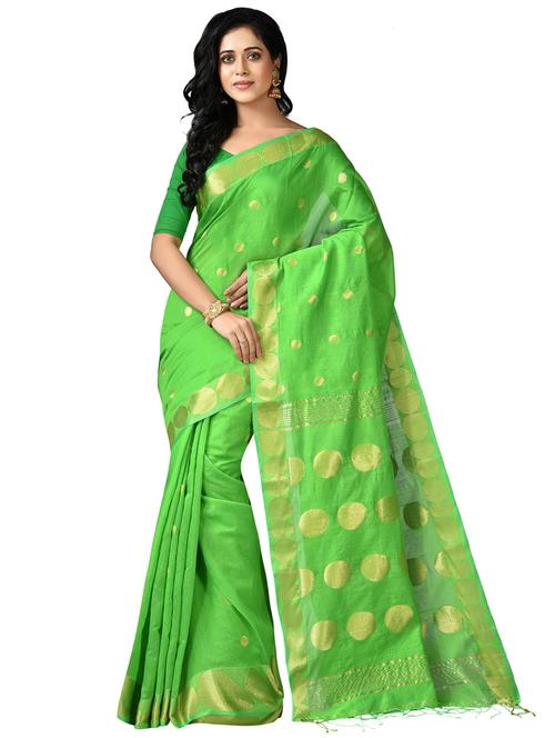 women green handloom saree - 21537144 - Standard Image - 0