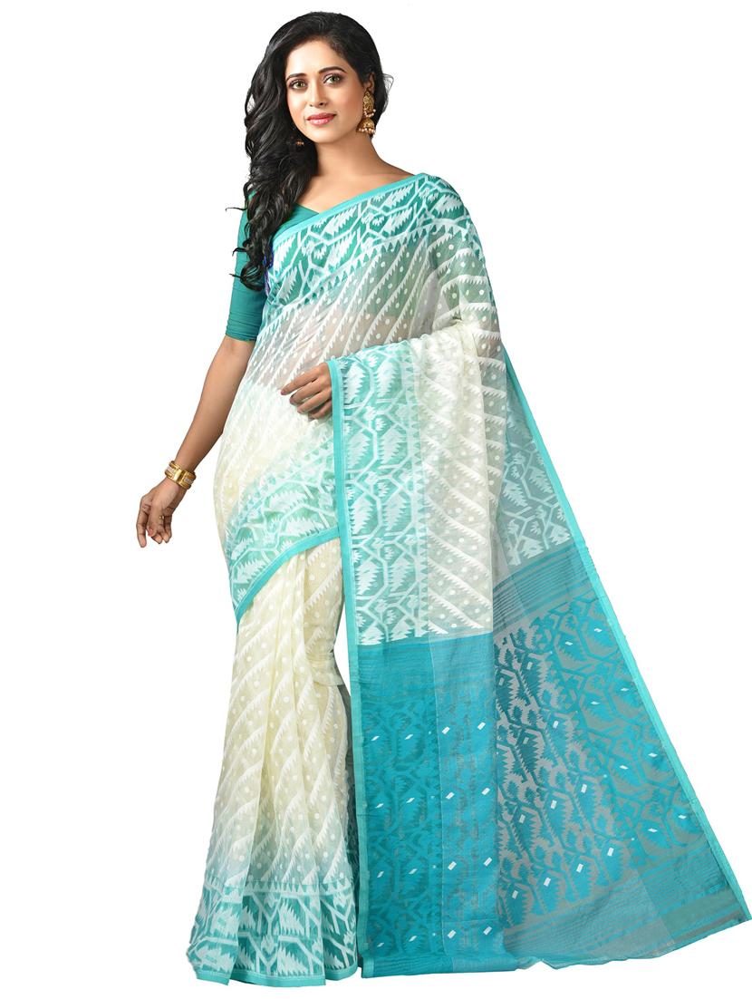 women self design jamdani saree - 21537148 -  Zoom Image - 0