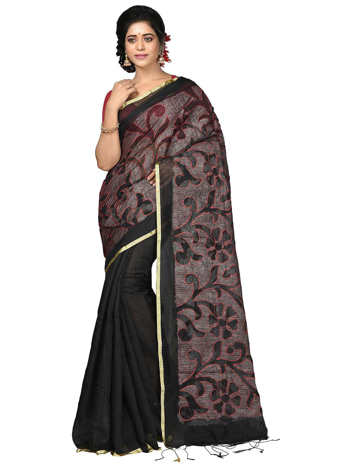 women self design handloom saree