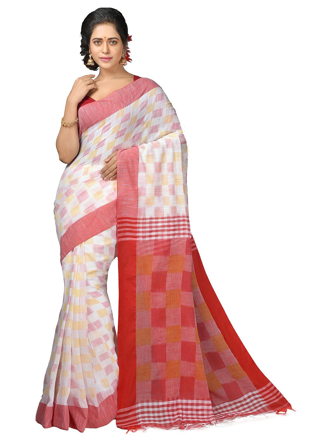 women red handloom saree - 21537185 - Zoom Image - 0