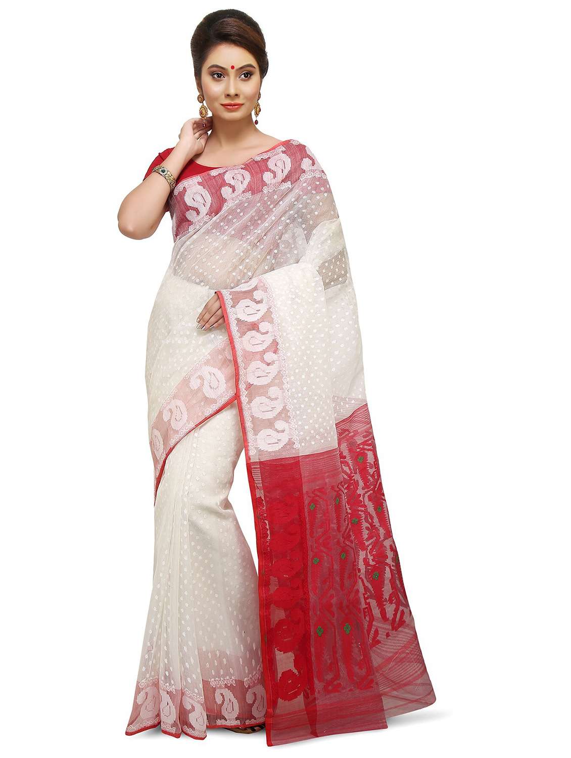 women self design jamdani saree - 21537233 -  Zoom Image - 0