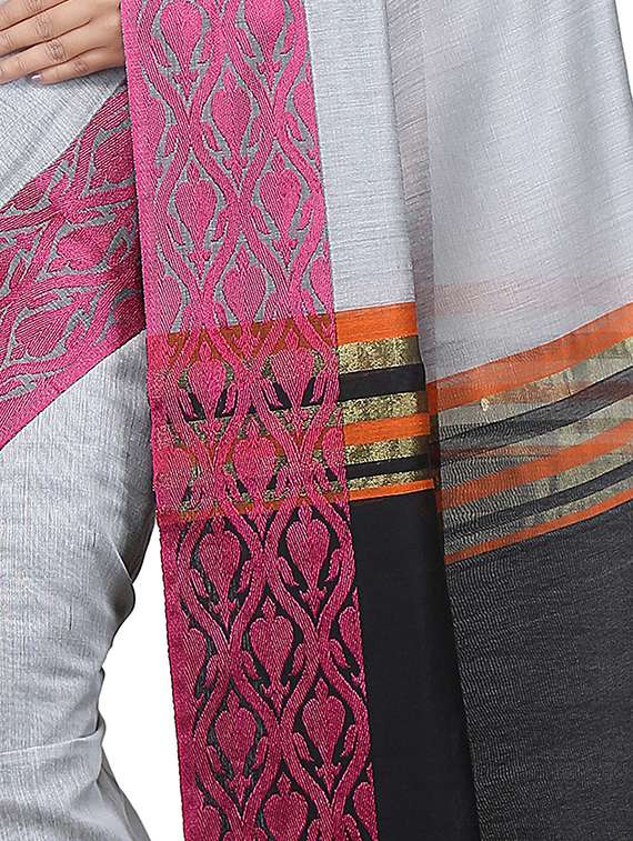 women solid handloom saree - 21537242 -  Standard Image - 2