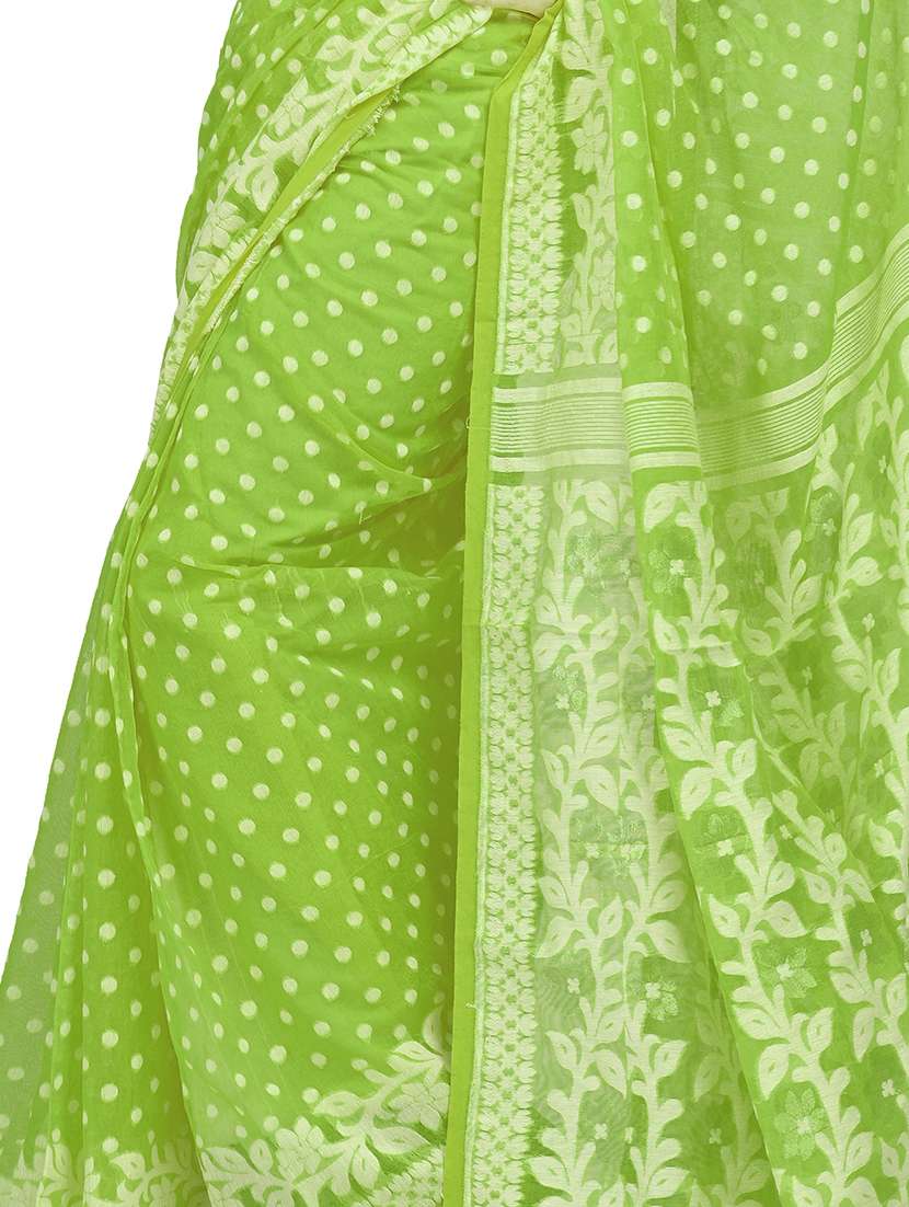 women polka jamdani saree - 21537319 - Standard Image - 2