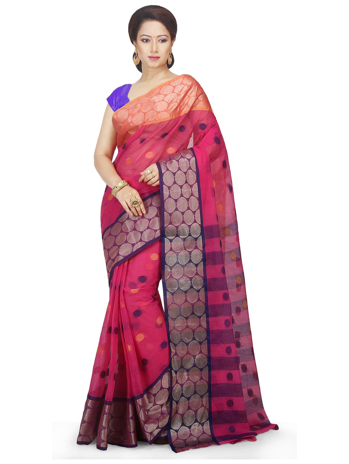 women self design tant saree - 21537419 - Zoom Image - 0