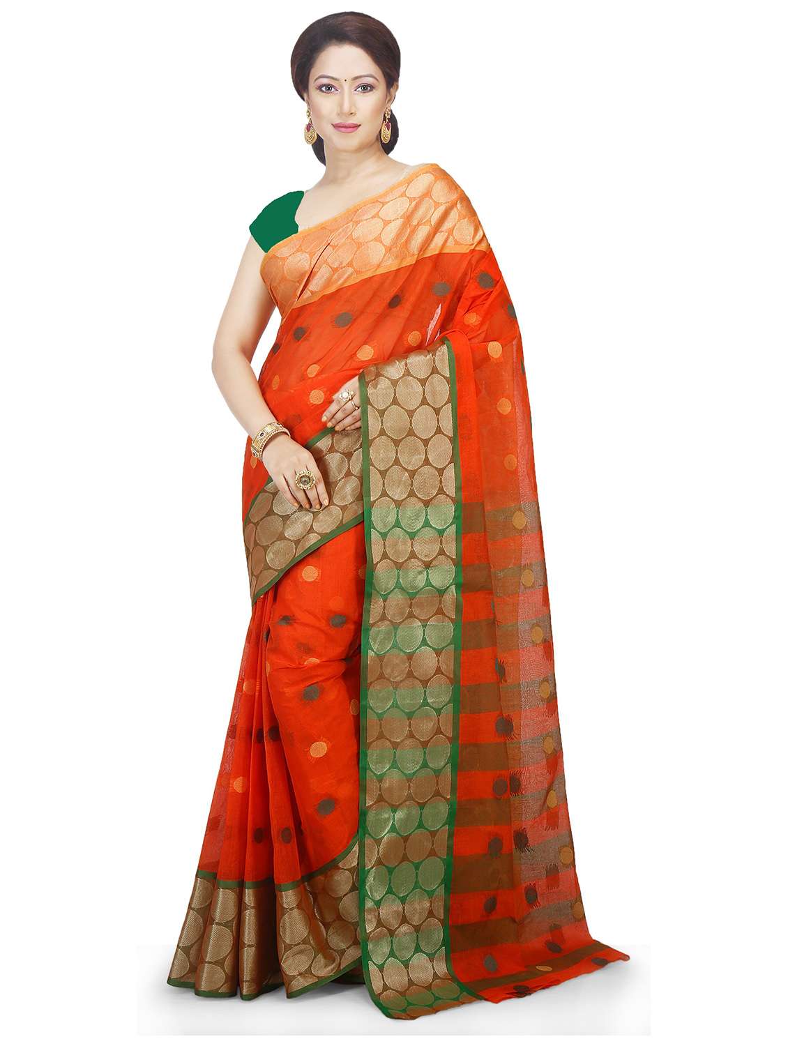 women self design tant saree