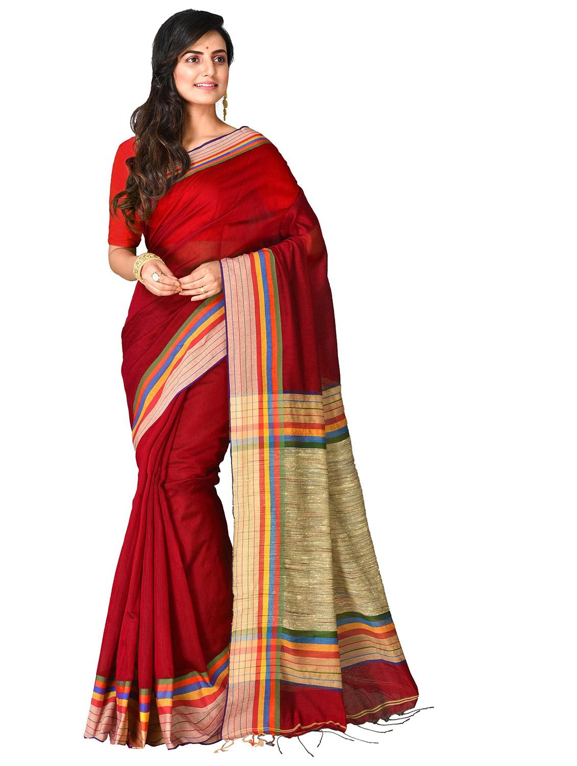 women solid handloom saree - 21537470 - Zoom Image - 0