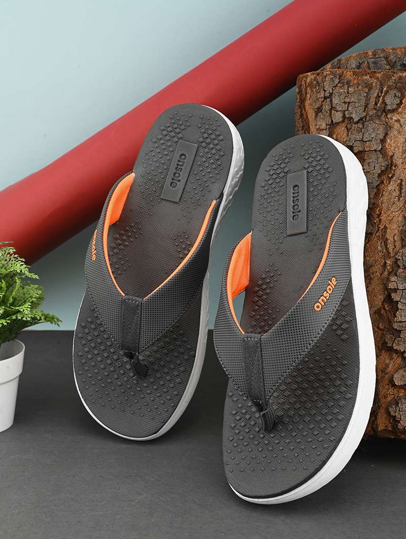 men solid toe separator slippers
