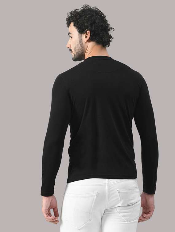 men solid henley neck long sleeve t-shirt - 21537553 -  Standard Image - 2