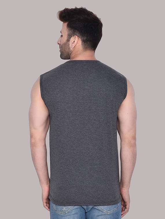 men solid sleeveless t-shirt - 21537583 -  Standard Image - 2