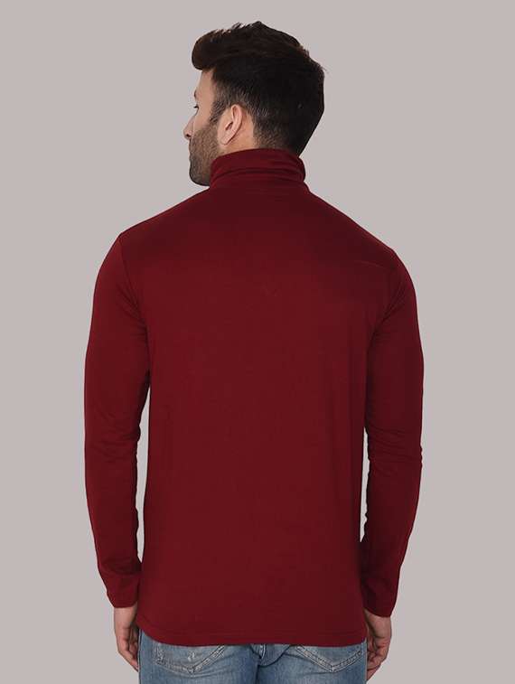 men solid turtle neck slim fit t-shirt - 21537588 -  Standard Image - 2
