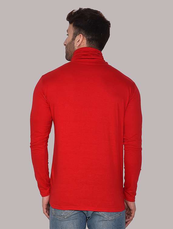 men solid turtle neck slim fit t-shirt - 21537590 -  Standard Image - 2