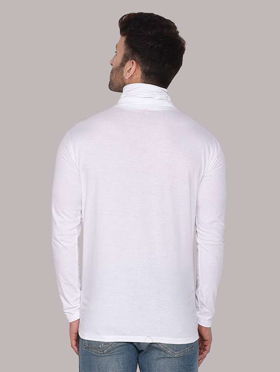 men solid turtle neck slim fit t-shirt - 21537592 - Standard Image - 2