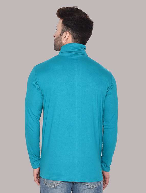 men solid turtle neck slim fit t-shirt - 21537595 -  Standard Image - 2