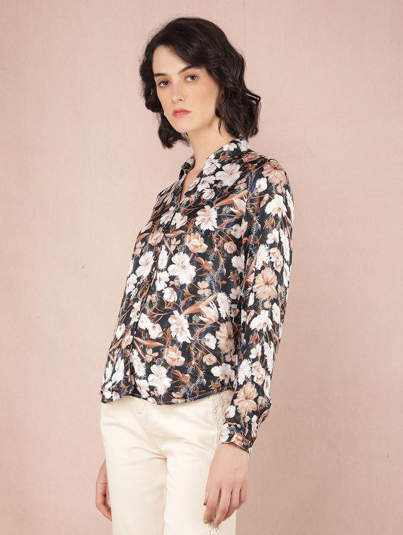 women floral printed collared shirt - 21537726 -  Zoom Image - 0