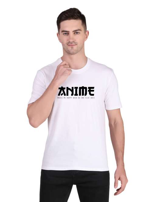 men front & back print round neck t-shirt - 21537744 -  Standard Image - 0