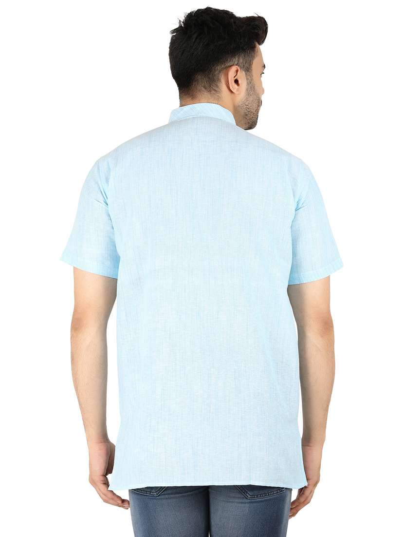 men self design mandarin neck short kurta  - 21537792 -  Standard Image - 2